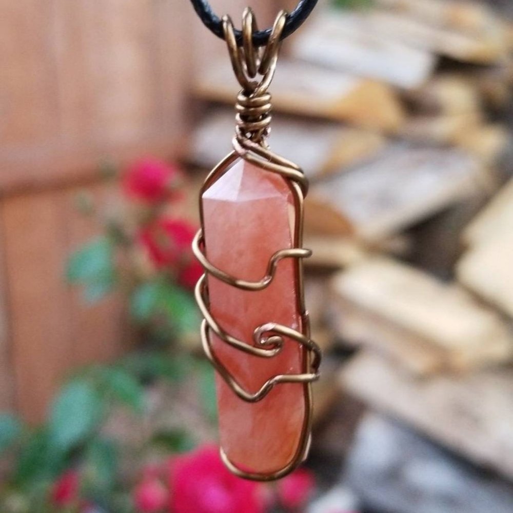 Hand Wrapped Healing Sunstone Necklace